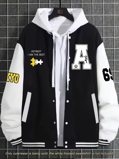 Casual jacket with colour-block design and baseball collar