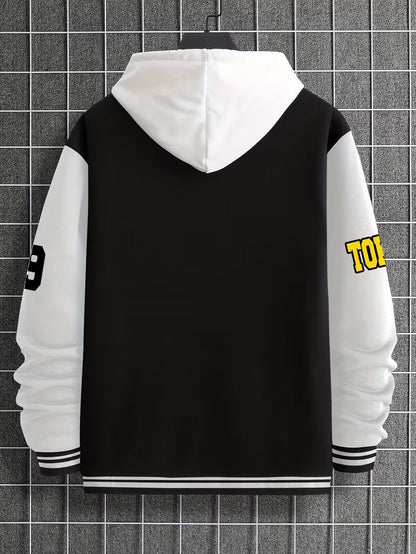 Casual jacket with colour-block design and baseball collar