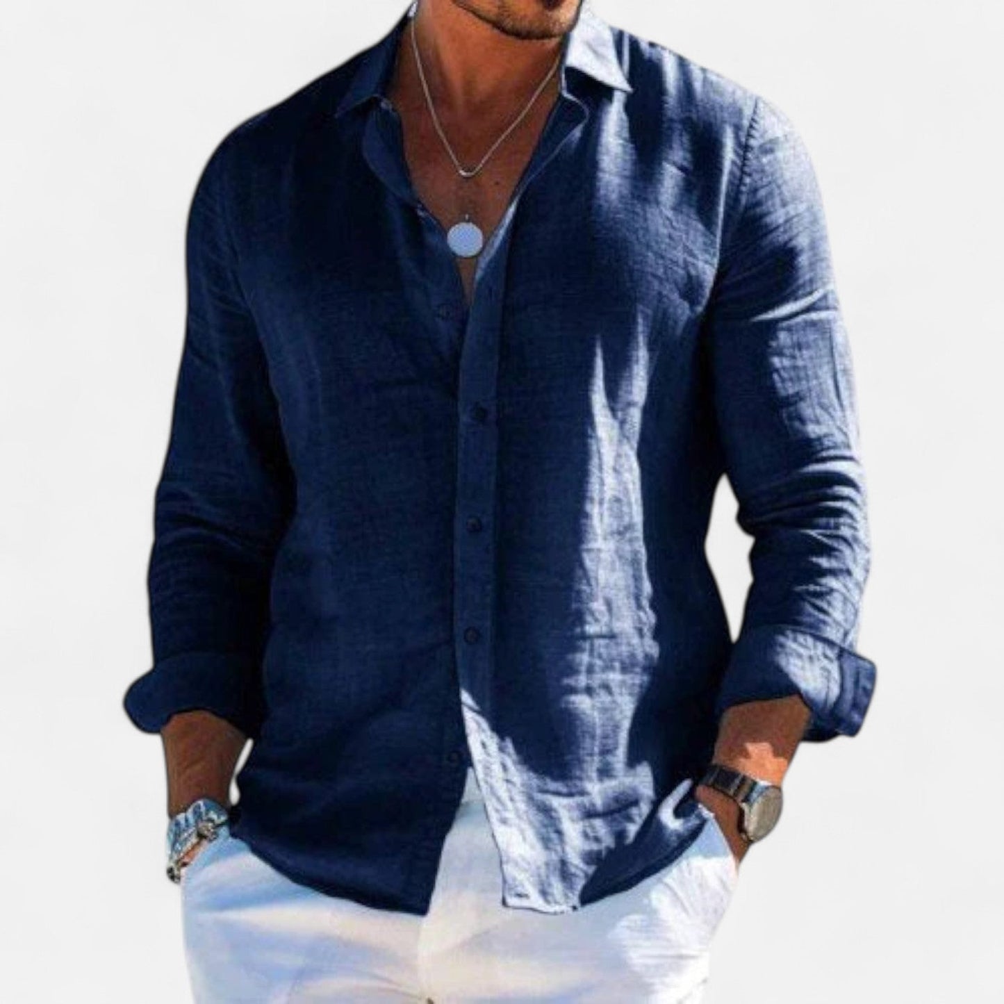 Casual shirt with long sleeves and regular fit