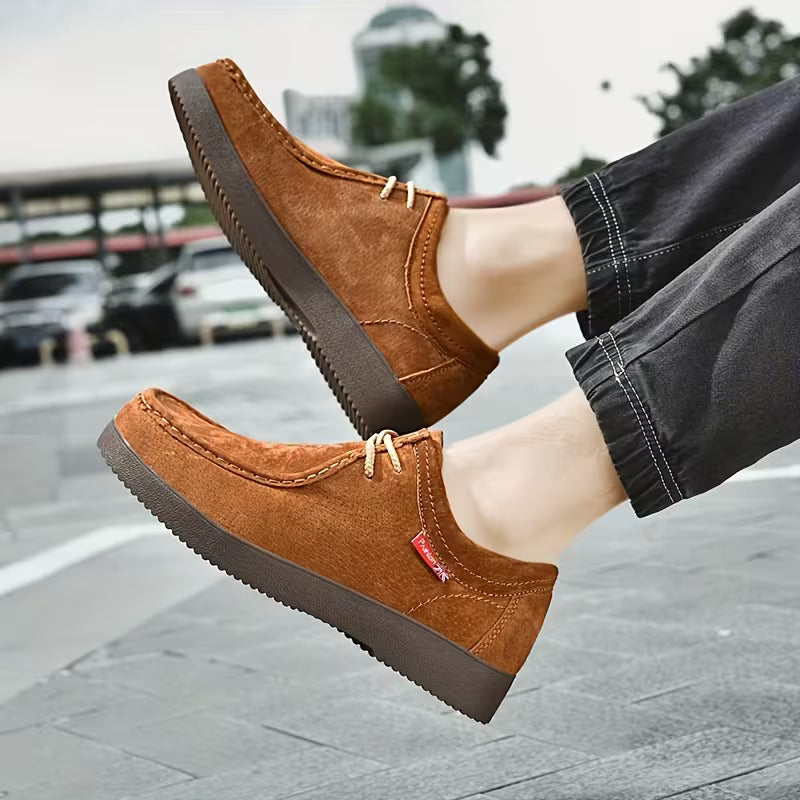 Casual shoes made of pigskin leather with non-slip rubber sole