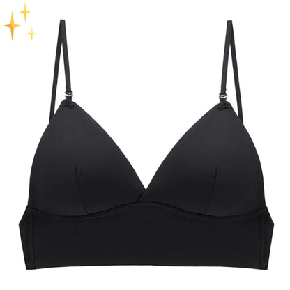 Comfortable bra with low back and thin shoulder straps