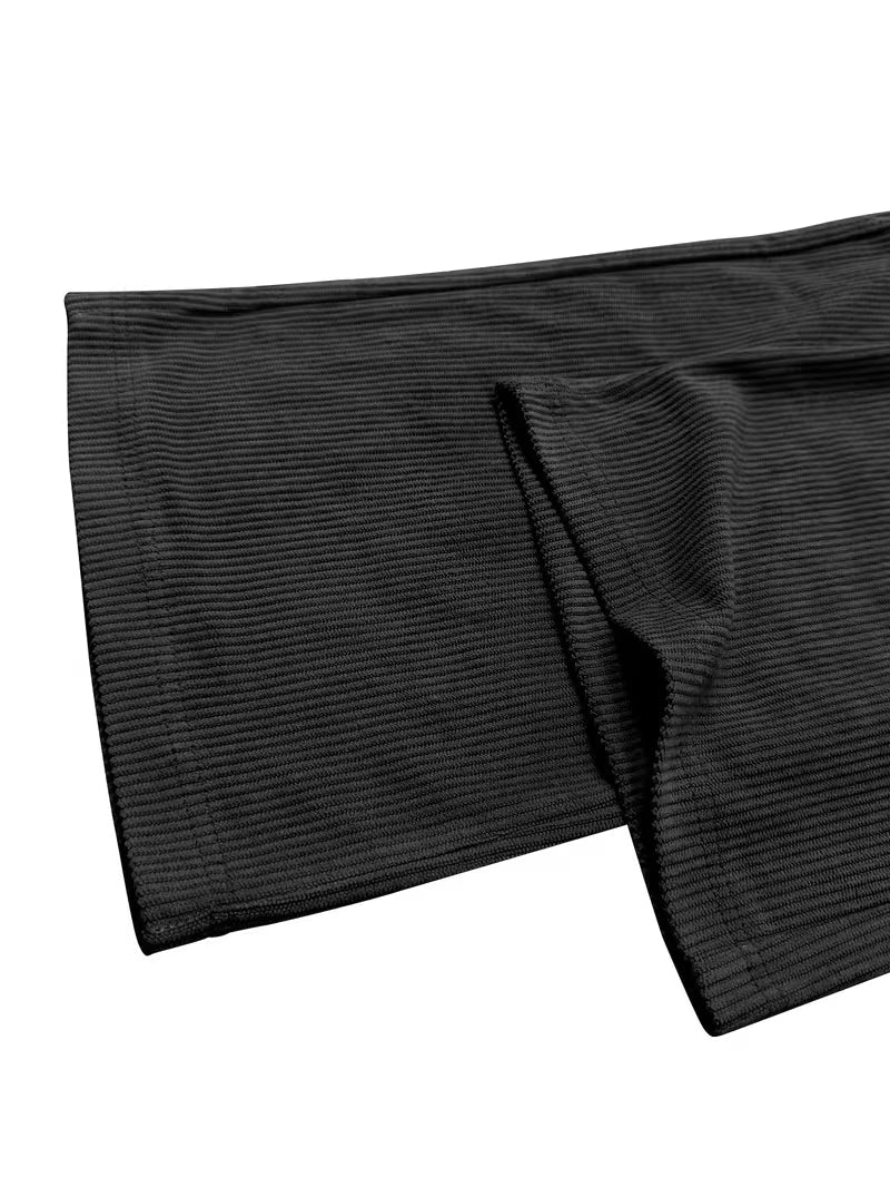 Corduroy Trousers with Loose Fit and Straight Legs