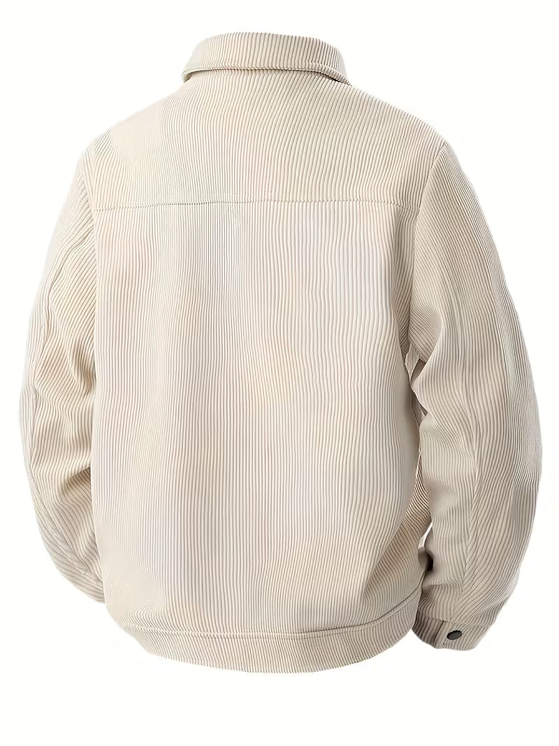Corduroy jacket with two chest pockets and classic collar