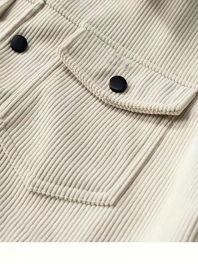 Corduroy jacket with two chest pockets and classic collar