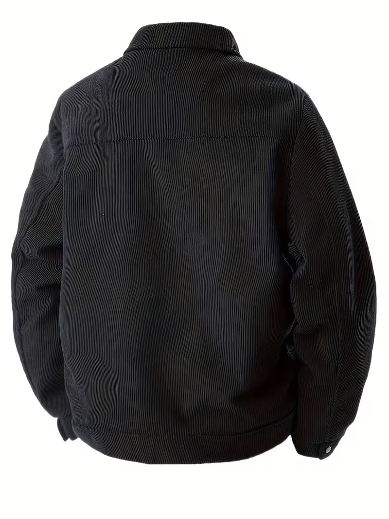 Corduroy jacket with two chest pockets and classic collar