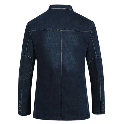 Hugo | Denim blazer with lapel collar and patch pockets