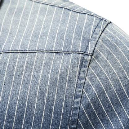 Hugo | Denim shirt with striped pattern and chest pockets