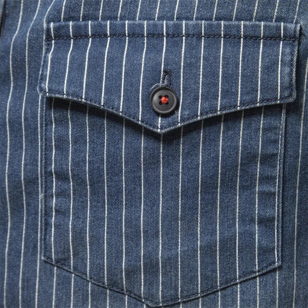 Hugo | Denim shirt with striped pattern and chest pockets