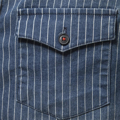 Hugo | Denim shirt with striped pattern and chest pockets