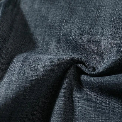 Denim shorts with zip and button closure