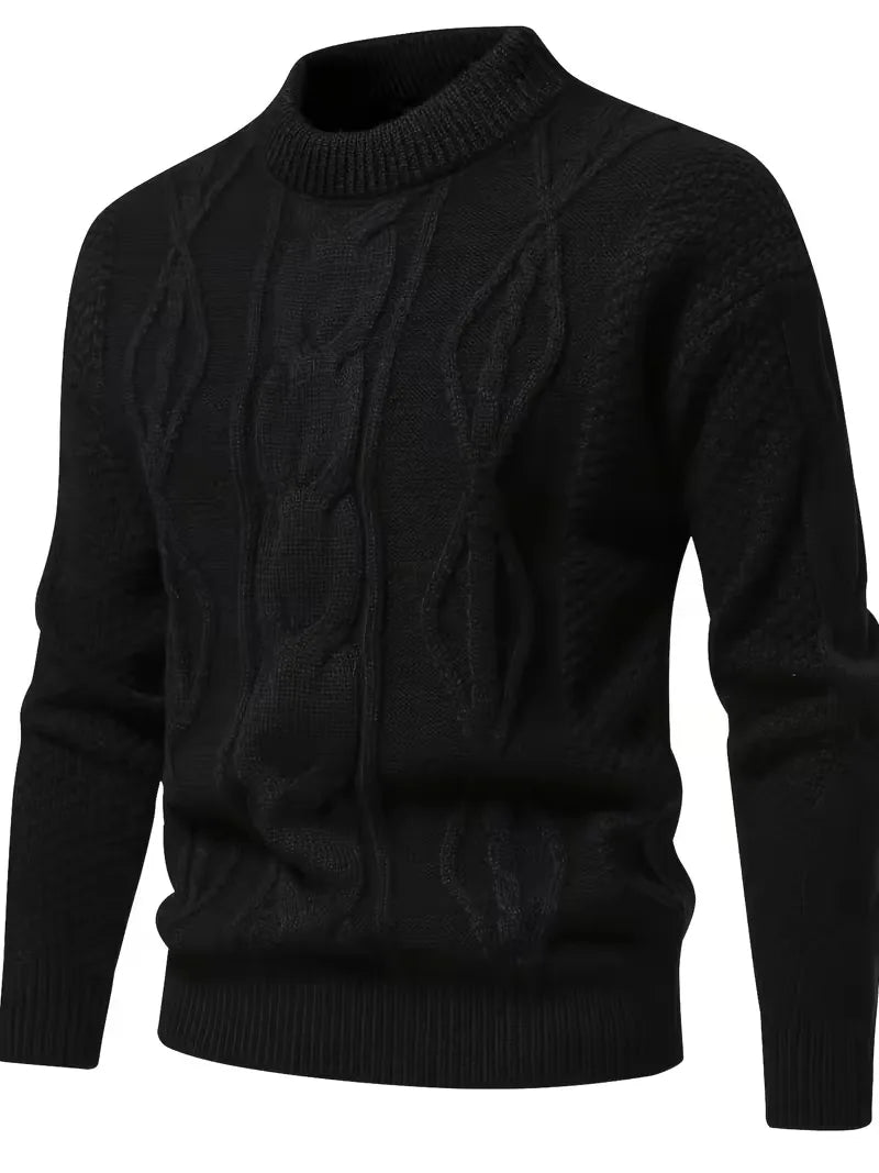 Thick Knitted Jumper with Jacquard Pattern