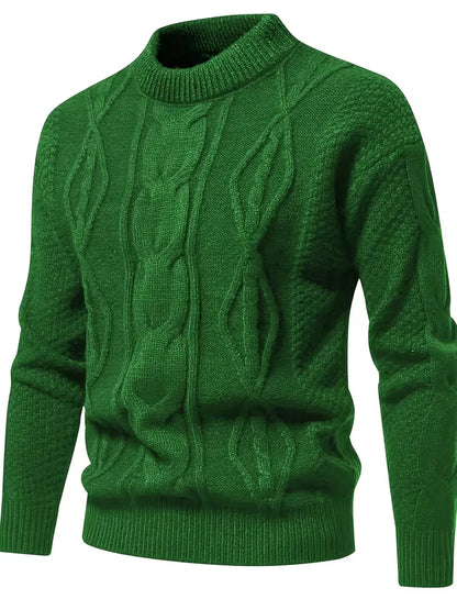 Thick Knitted Jumper with Jacquard Pattern