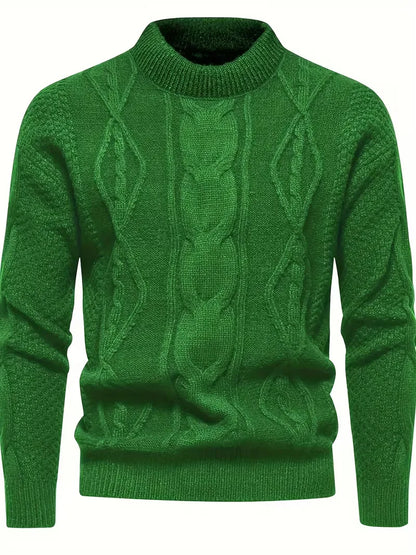 Thick Knitted Jumper with Jacquard Pattern