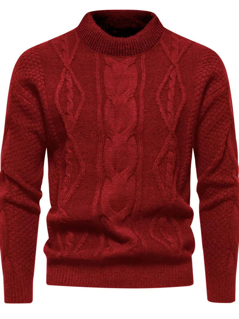 Thick Knitted Jumper with Jacquard Pattern