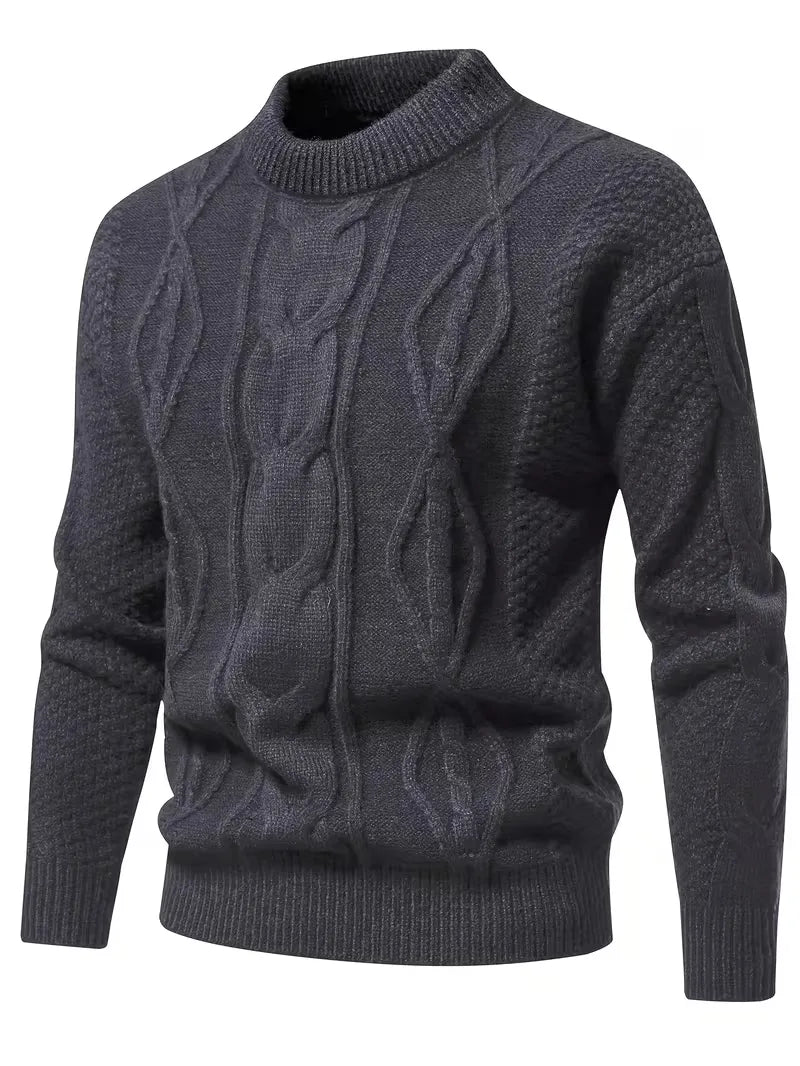 Thick Knitted Jumper with Jacquard Pattern