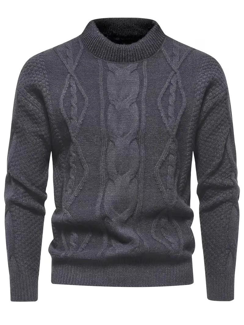 Thick Knitted Jumper with Jacquard Pattern