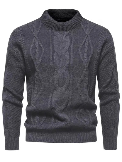 Thick Knitted Jumper with Jacquard Pattern