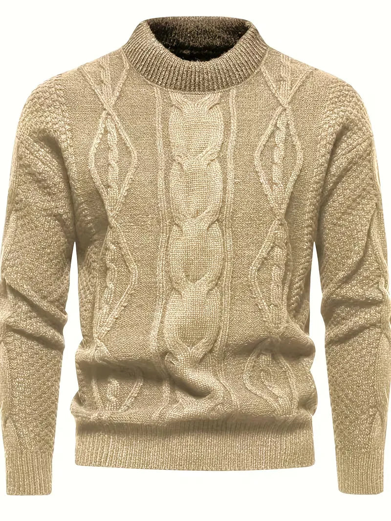 Thick Knitted Jumper with Jacquard Pattern