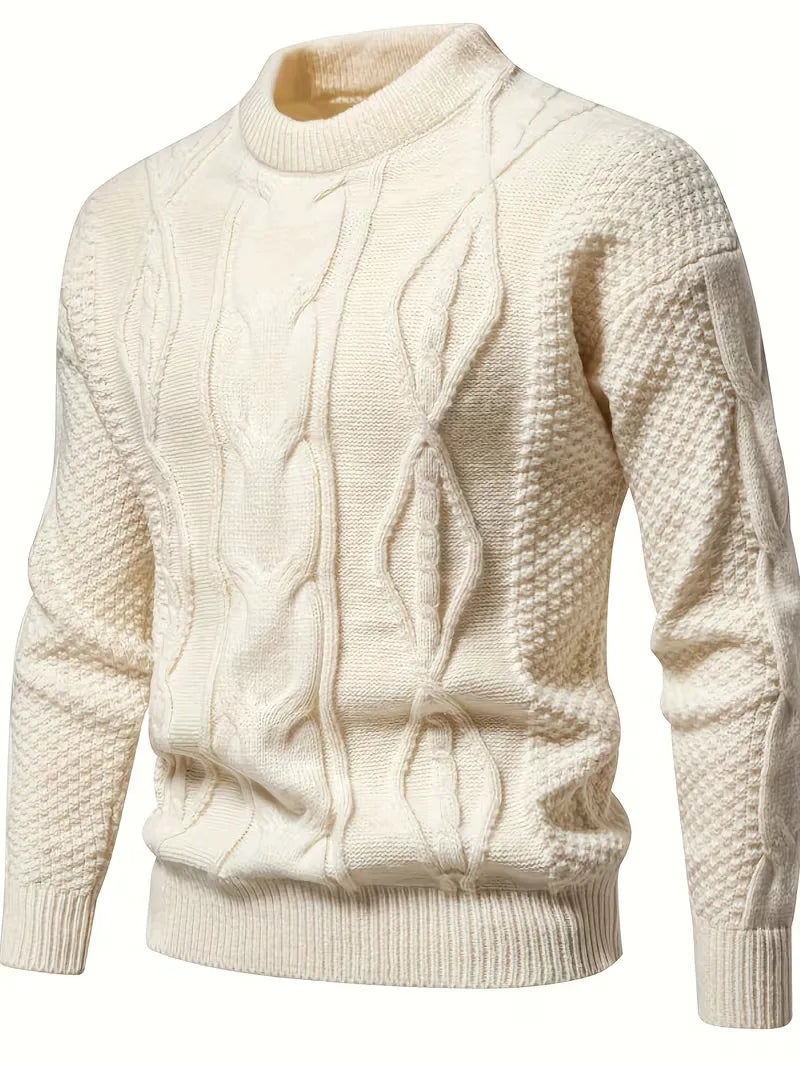 Thick Knitted Jumper with Jacquard Pattern