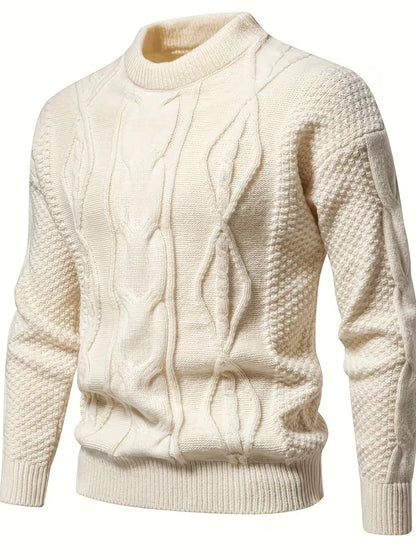 Thick Knitted Jumper with Jacquard Pattern