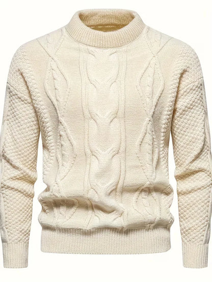 Thick Knitted Jumper with Jacquard Pattern