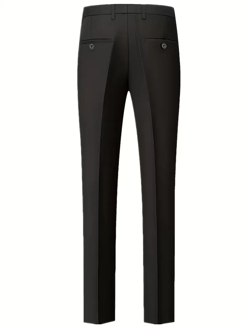 Three-piece men's suit with slim fit and glossy finish