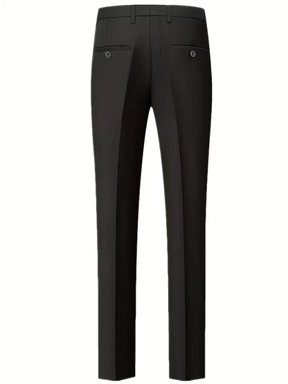 Three-piece men's suit with slim fit and glossy finish