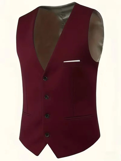 Three-piece men's suit with slim fit and glossy finish