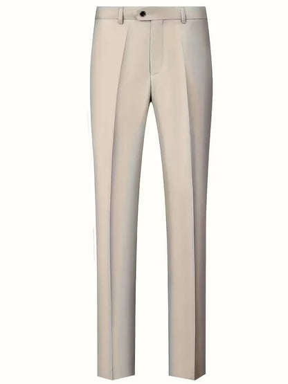 Three-piece men's suit with slim fit and glossy finish