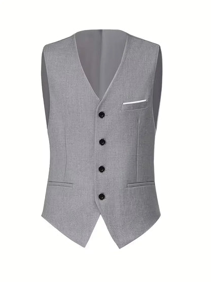 Three-piece men's suit with slim fit and glossy finish