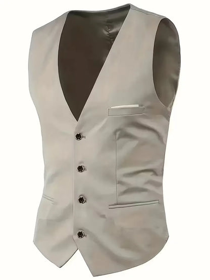 Three-piece men's suit with slim fit and glossy finish