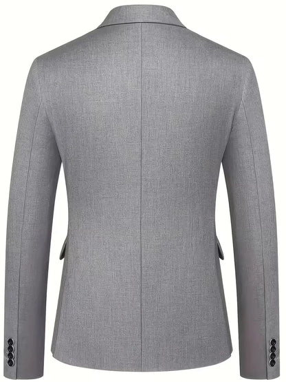 Three-piece men's suit with slim fit and glossy finish
