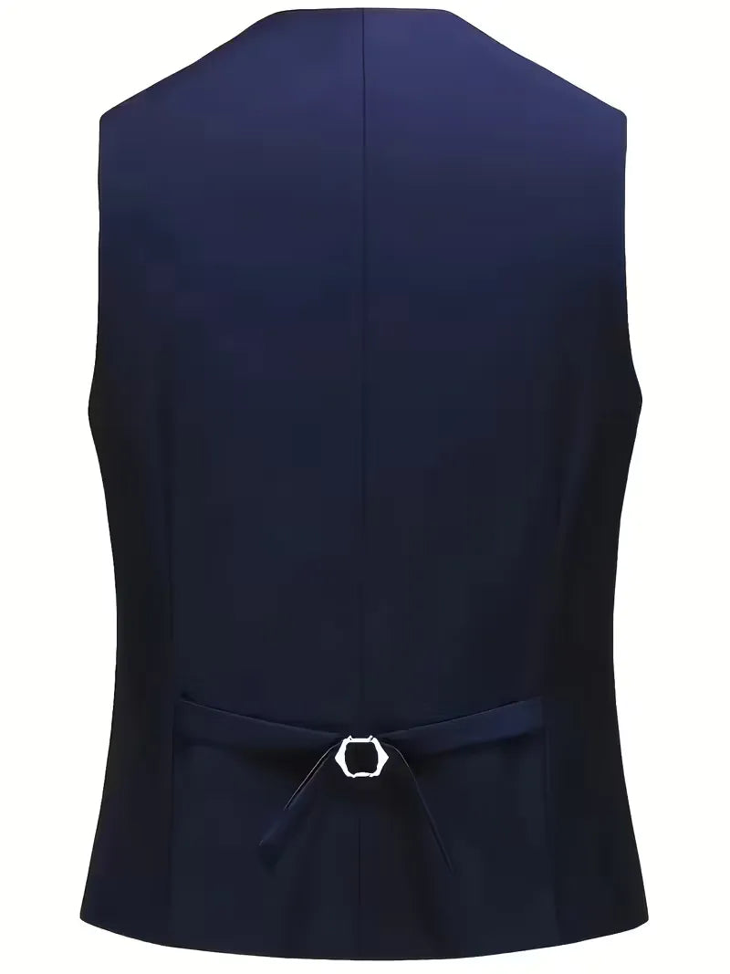 Three-piece men's suit with slim fit and glossy finish