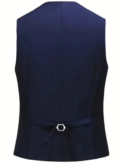 Three-piece men's suit with slim fit and glossy finish