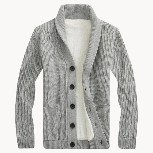 Hugo | Fleece cardigan with shoulder collar and front pockets