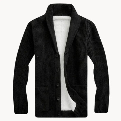 Hugo | Fleece cardigan with shoulder collar and front pockets