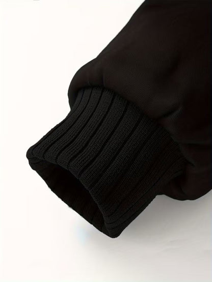 Fleece jacket with hood and zip fastening