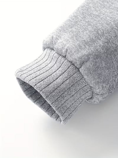 Fleece jacket with hood and zip fastening