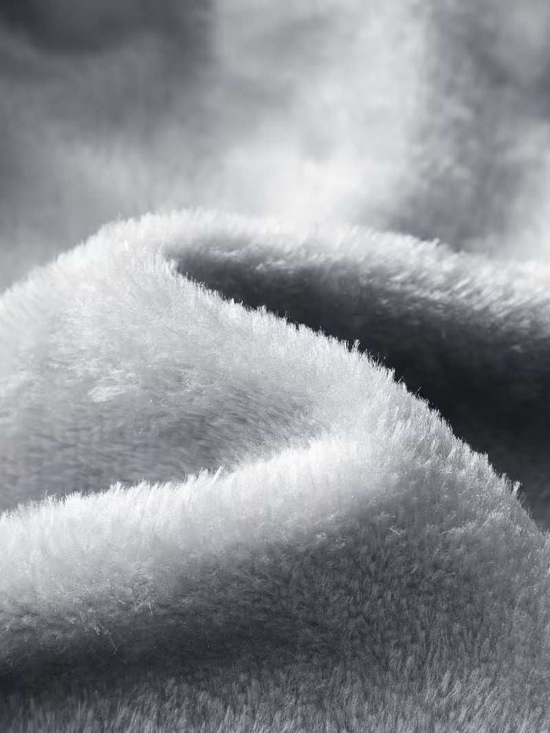 Fleece jacket with hood and zip fastening