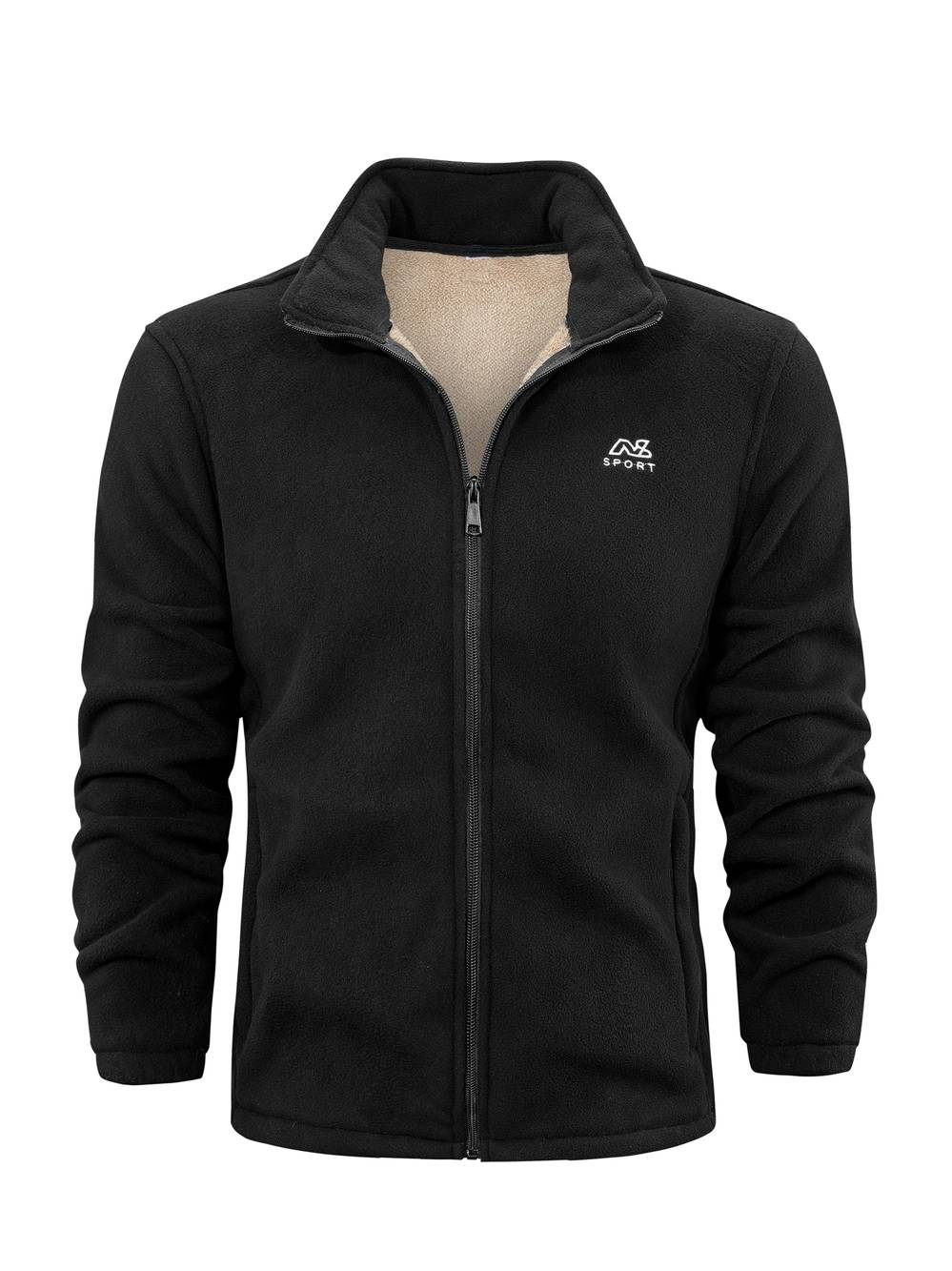 Fleece vest with high collar