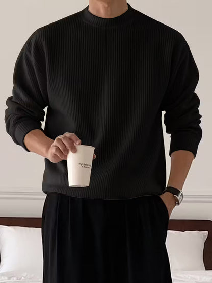 Knitted Jumper with Round Neck and Long Sleeves