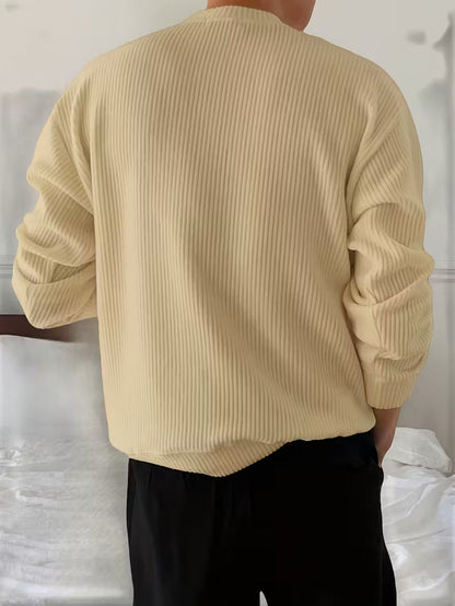 Knitted Jumper with Round Neck and Long Sleeves