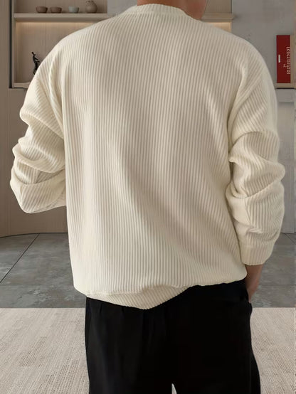 Knitted Jumper with Round Neck and Long Sleeves