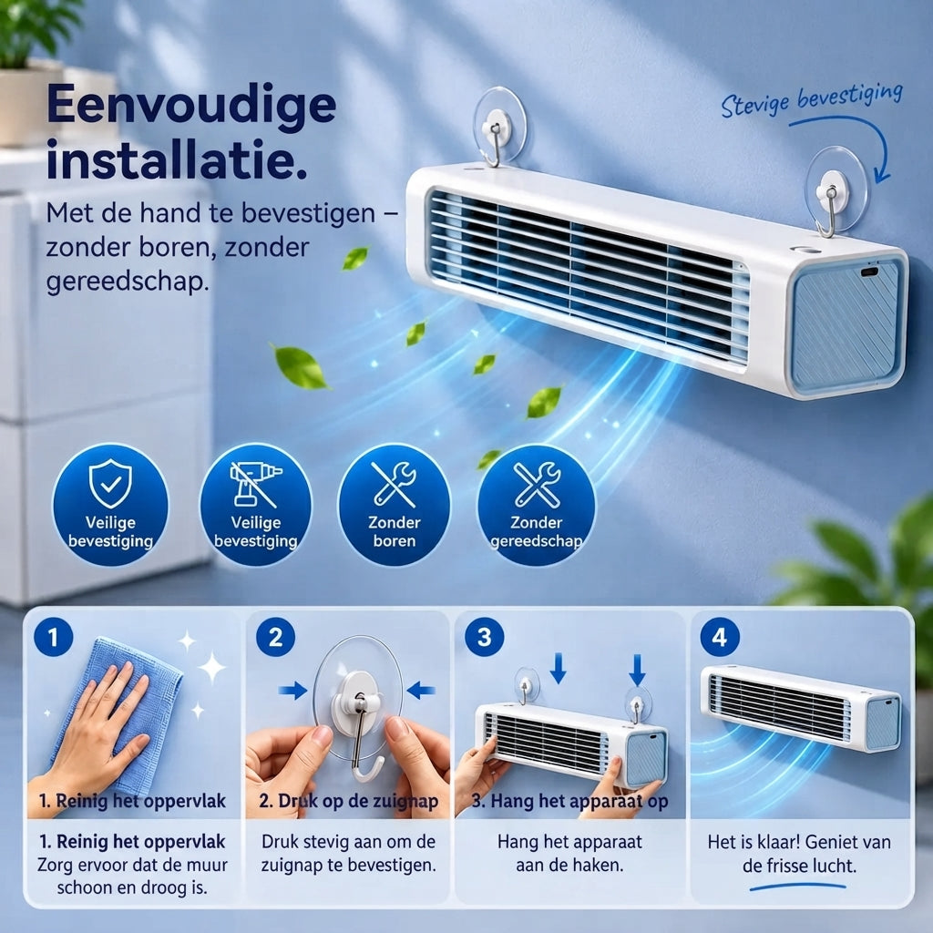 Compact air conditioner with wall mounting