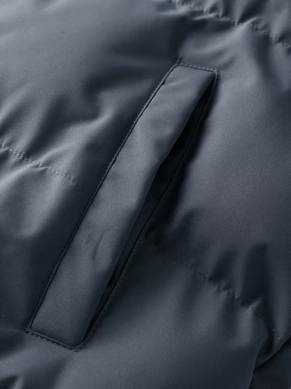 Padded jacket with hood and fleece lining