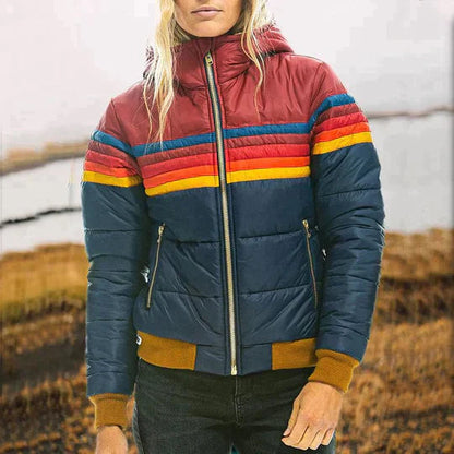 Padded Jacket with Hood and Zip Closure