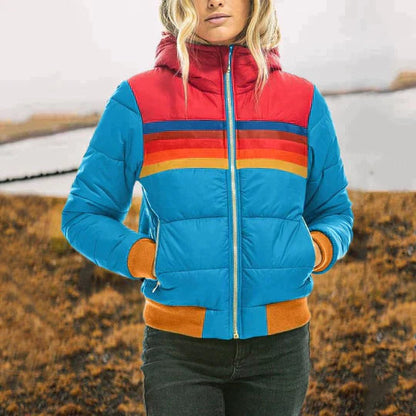 Padded Jacket with Hood and Zip Closure