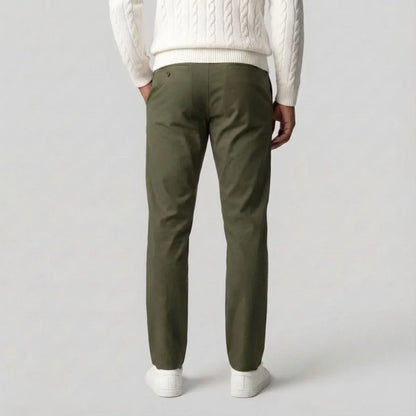 Green Chinos with Regular Fit and Side Pockets