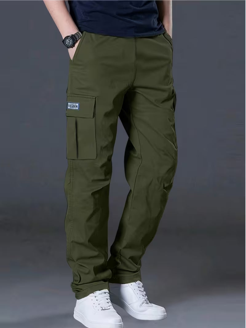 Heavy-duty cargo trousers with multi-pocket design