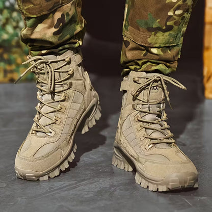High boots with shock-absorbing sole